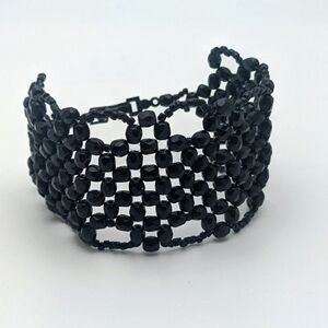 Vintage Black Seed Bead Bracelet Jewelry